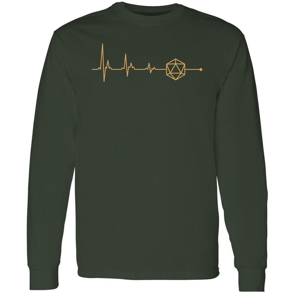 D20 Dice Is My Life Long Sleeve T-Shirt - Forest Green - 4