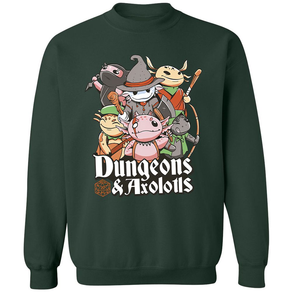 Dungeons And Axolotls Classic Unisex Sweatshirt - Forest Green - 4