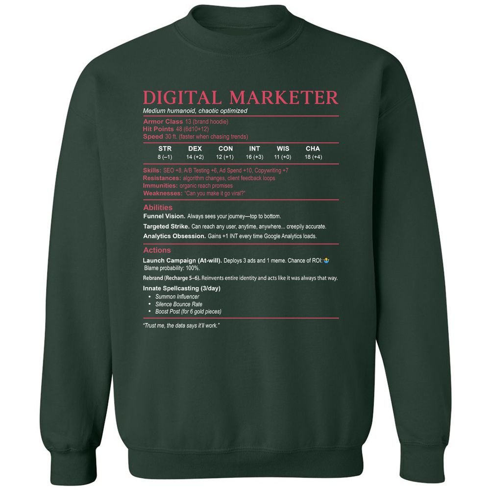 Digital Marketer Stats Classic Unisex Sweatshirt - Forest Green - 4