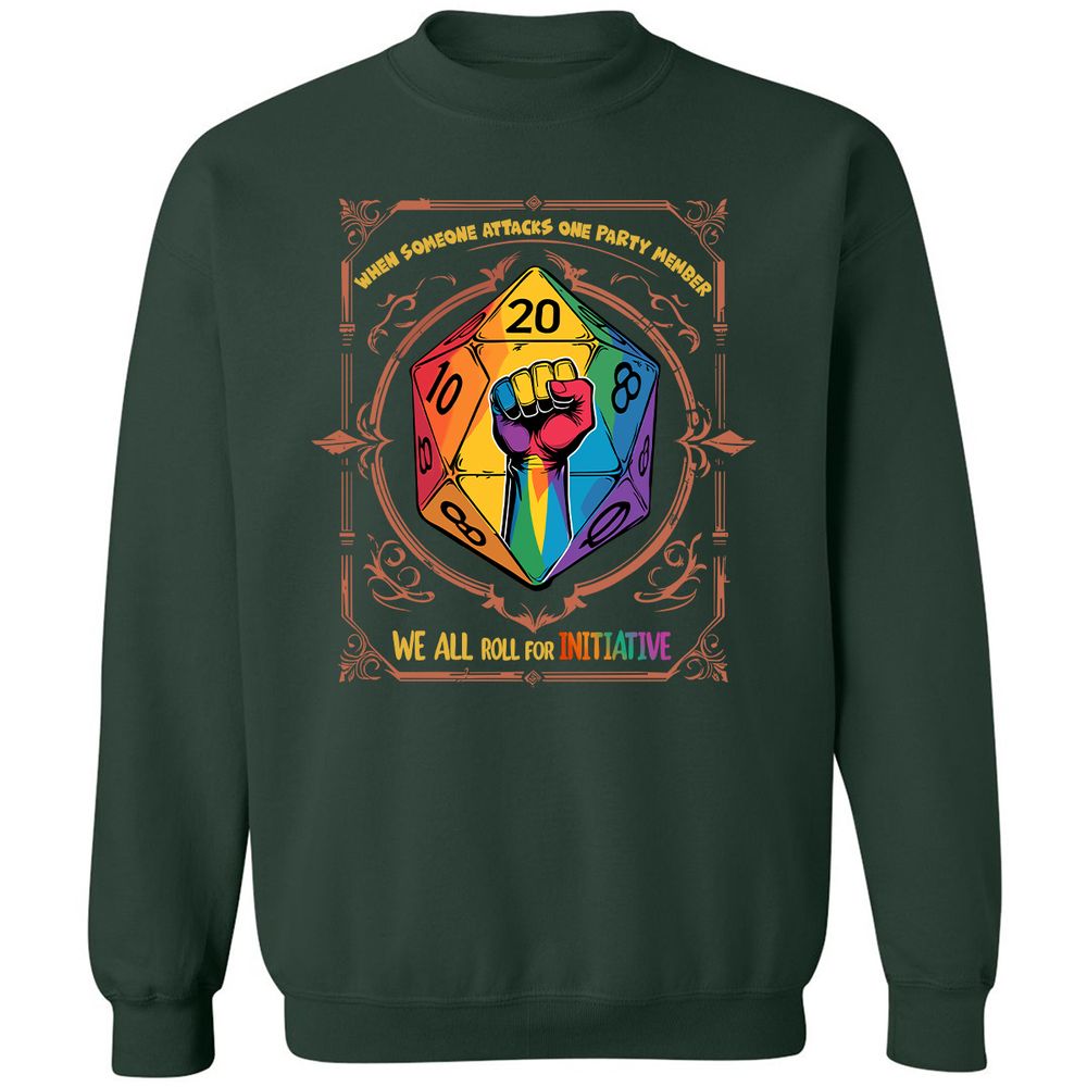 Roll For Initiative Classic Unisex Sweatshirt - Forest Green - 4