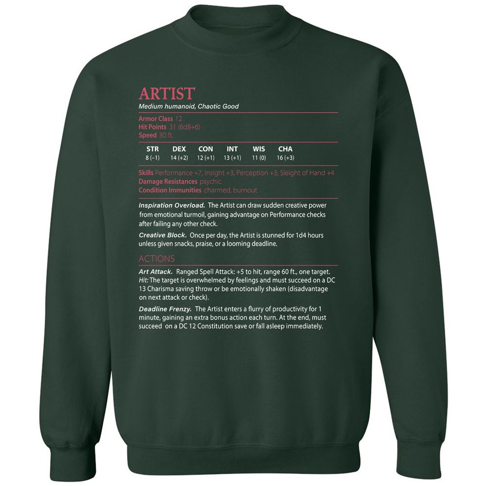 Artist Stats Classic Unisex Sweatshirt - Forest Green - 4