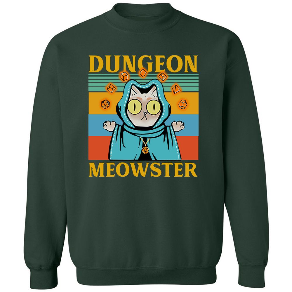 Dungeon Meowster Classic Unisex Sweatshirt - Forest Green - 4
