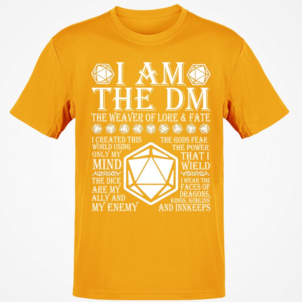 I Am The DM The Weaver Of Lore And Fate T-Shirt - Gold - 4
