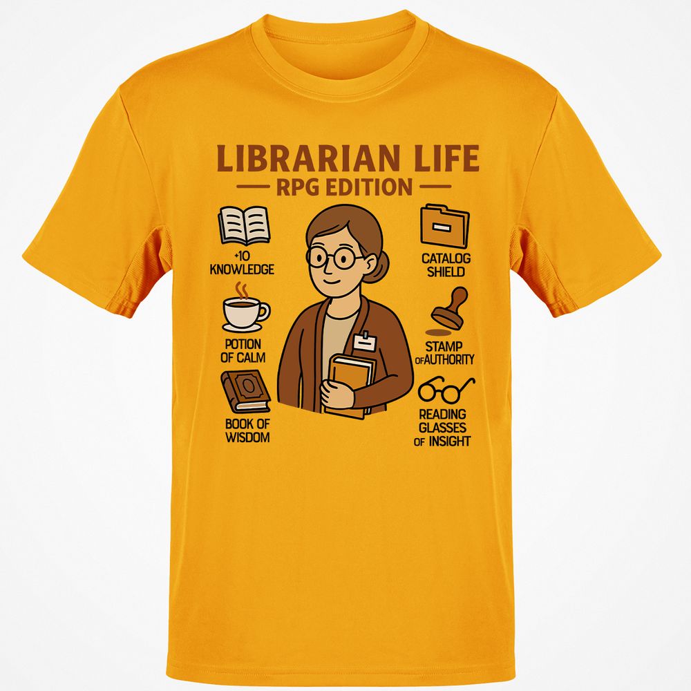 Librarian Life RPG Edition Classic Unisex T-Shirt - Gold - 4