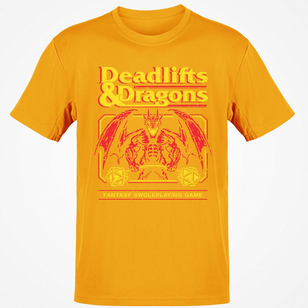 Deadlifts And Dragons Classic Unisex T-Shirt - Gold - 4