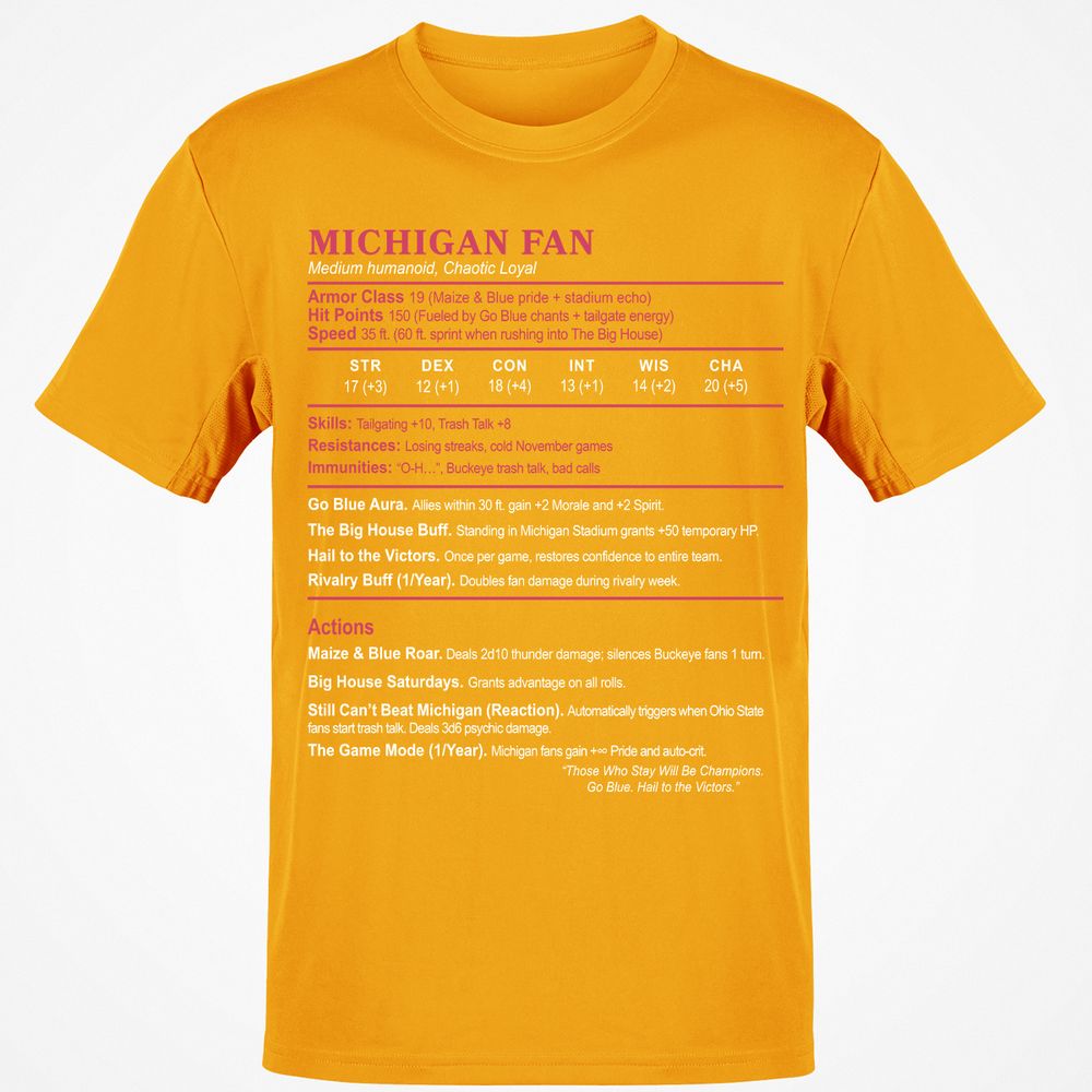 MICHIGAN FAN Classic Unisex T-Shirt - Gold - 4