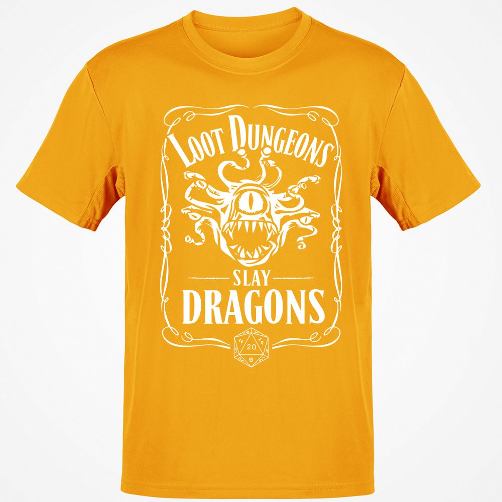Loot Dungeon Slay Dragons Classic Unisex T-Shirt - Gold - 4