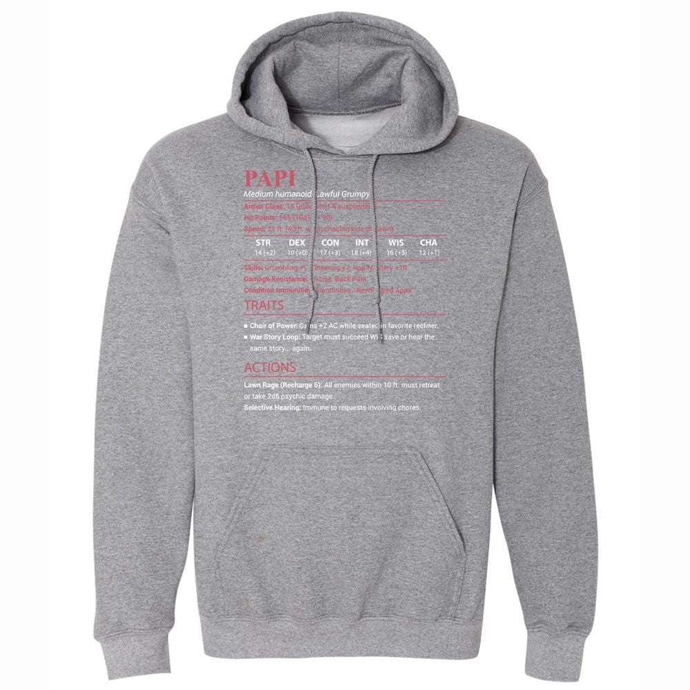 Papi Stats Classic Unisex Hoodie - Graphite Heather - 4
