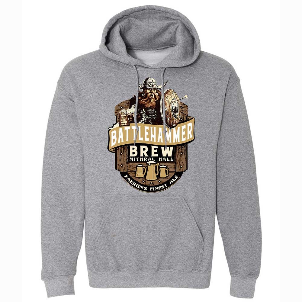 Battlehammer Brew Classic Unisex Hoodie - Graphite Heather - 4