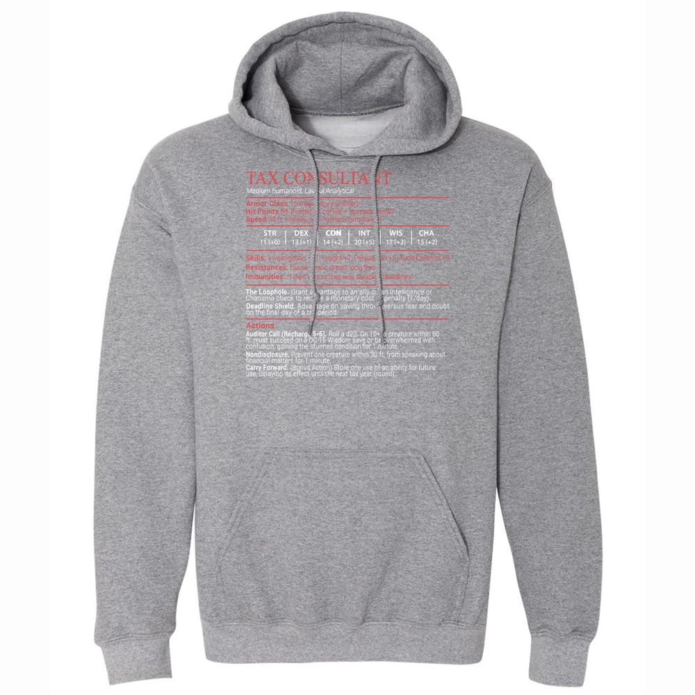 Tax Consultant Stats Block Classic Unisex Hoodie - Graphite Heather - 4