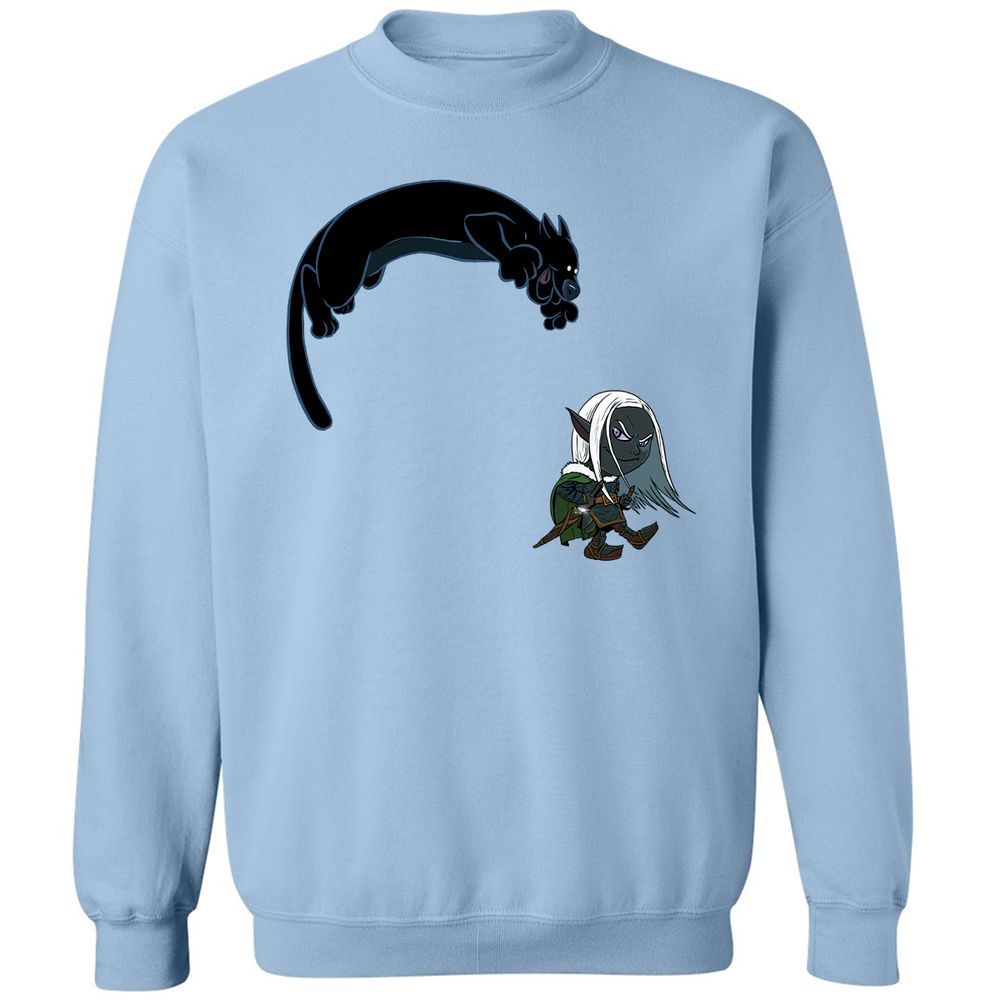 Drizzt and Guenhwyvar Classic Unisex Sweatshirt - Light Blue - 4