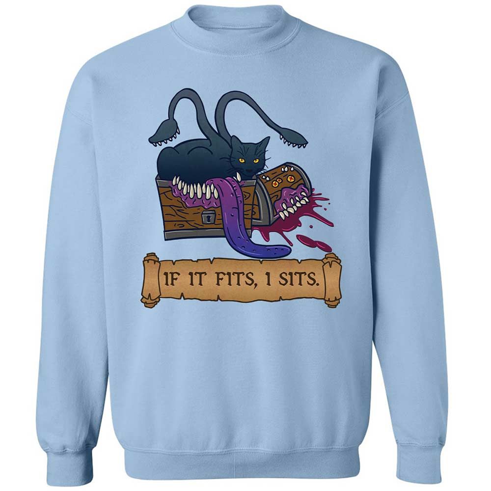 If It Fits I Sits Classic Unisex Sweatshirt - Light Blue - 4