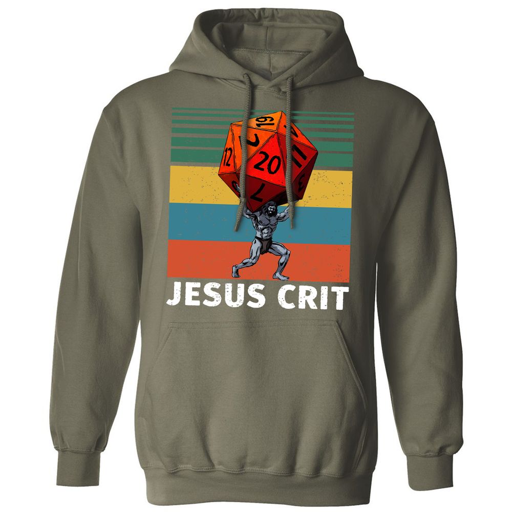 Jesus Crit Classic Unisex Hoodie - Military Green - 4