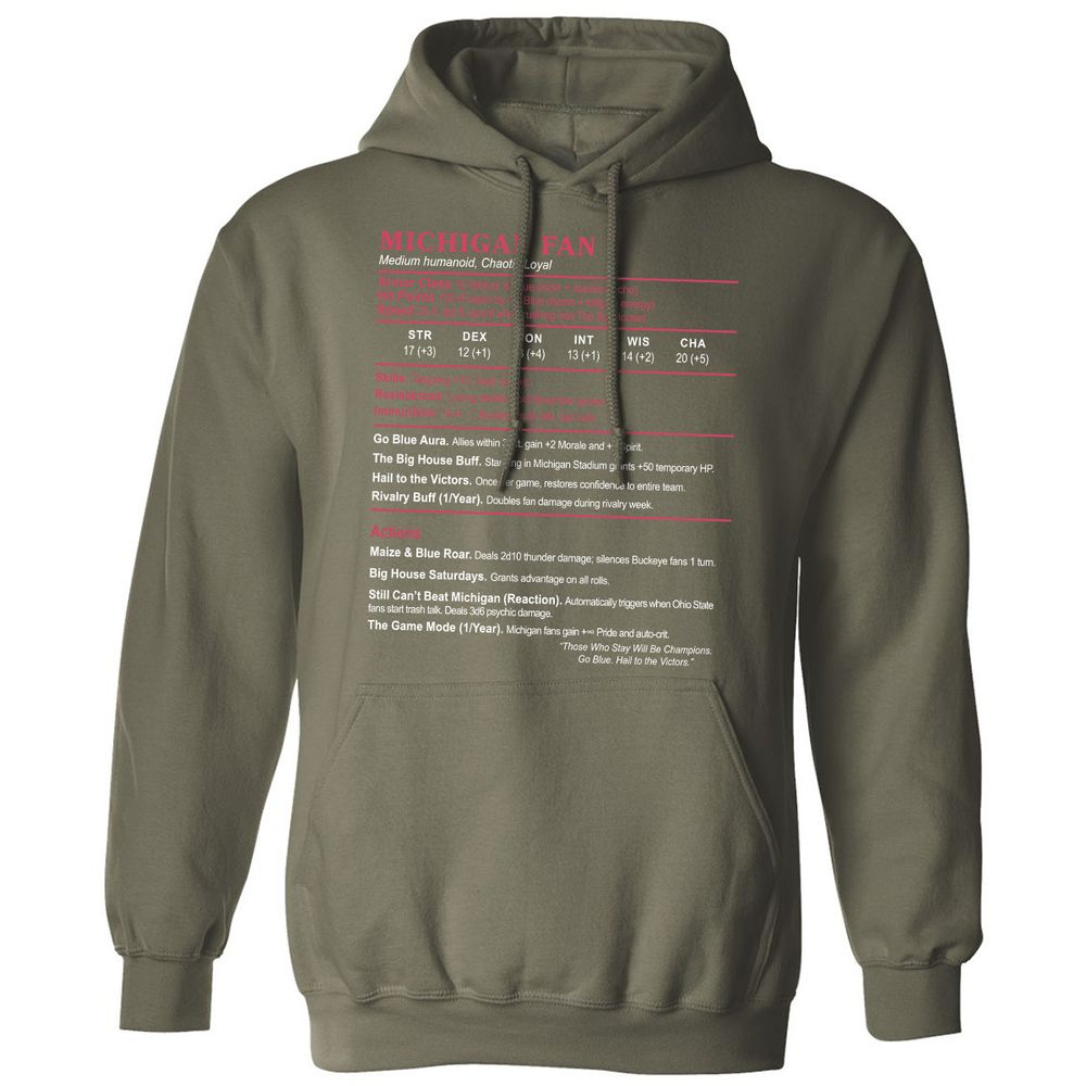 MICHIGAN FAN Classic Unisex Hoodie - Military Green - 4