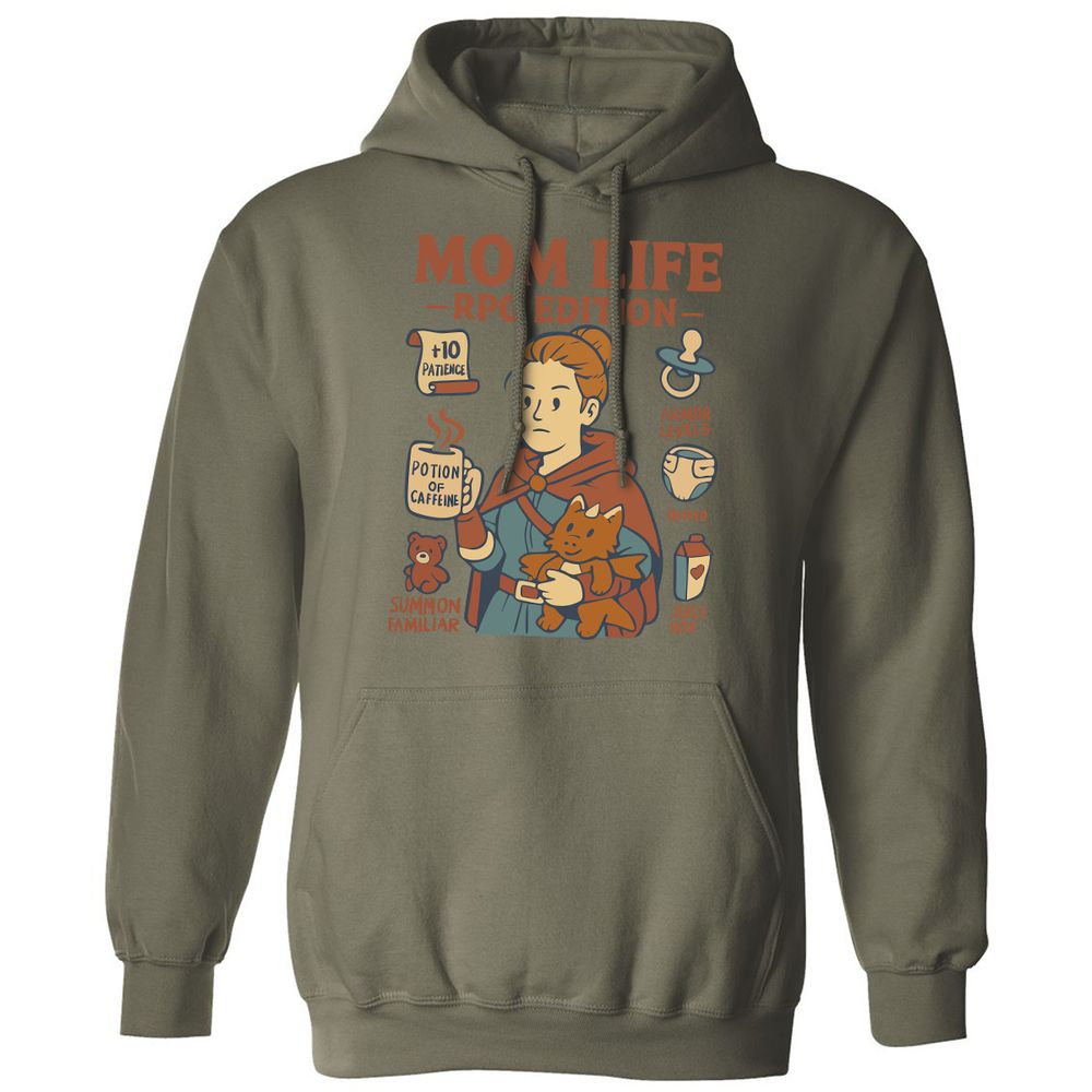 Mom Life RPG Edition Classic Unisex Hoodie - Military Green - 4