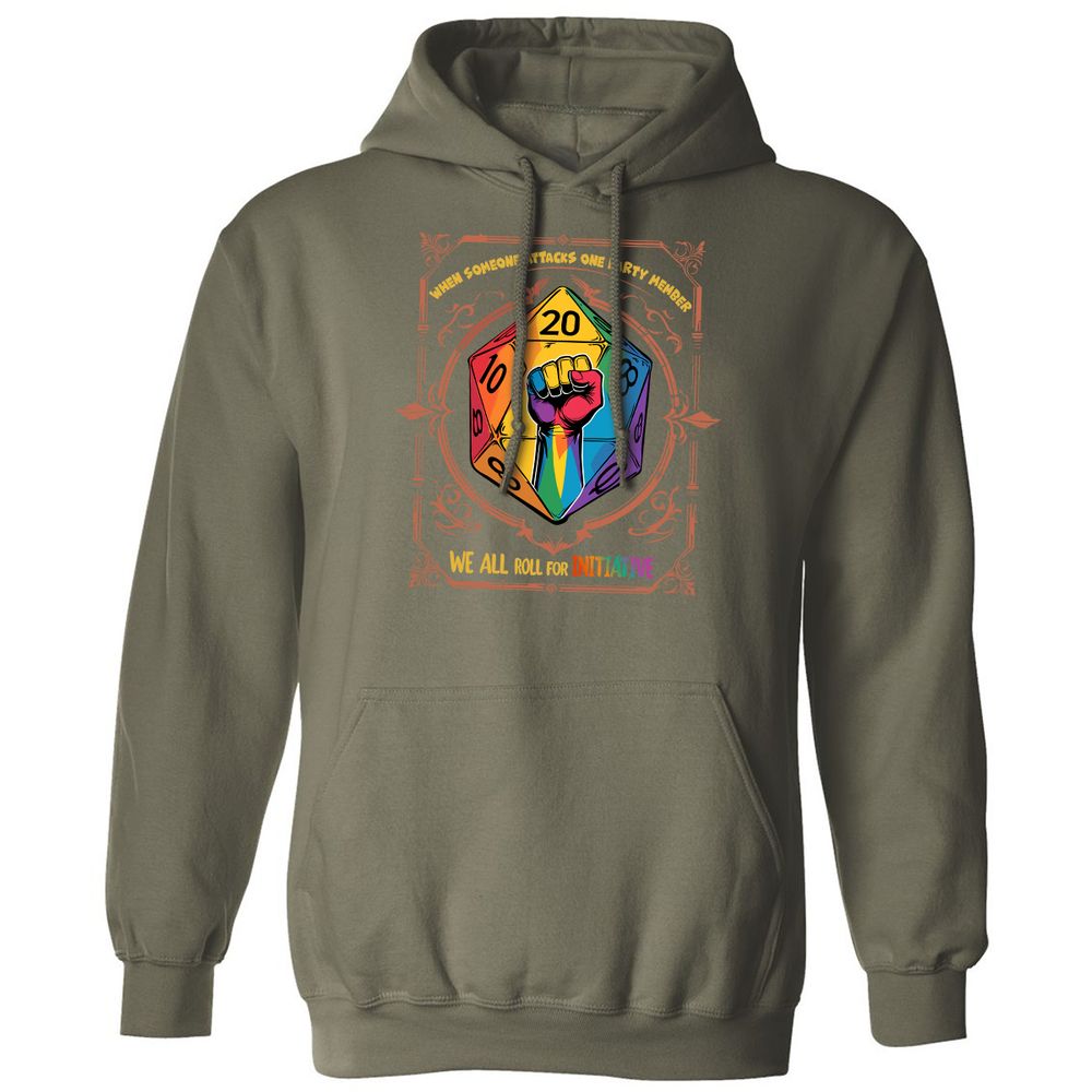 Roll For Initiative Classic Unisex Hoodie - Military Green - 4