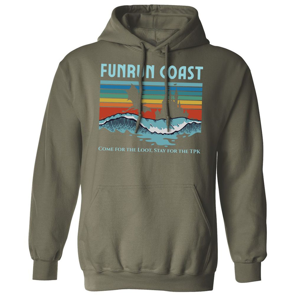 FUNRUN COAST Classic Unisex Hoodie - Military Green - 4
