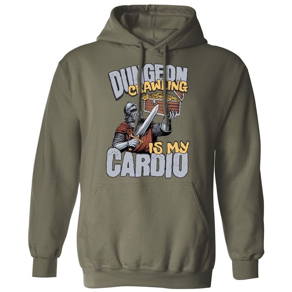 Dungeon Crawling Is My Cardio Classic Unisex Hoodie - Military Green - 4