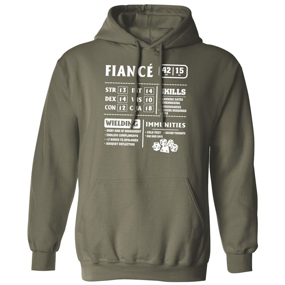 Fiance Stats Classic Unisex Hoodie - Military Green - 4