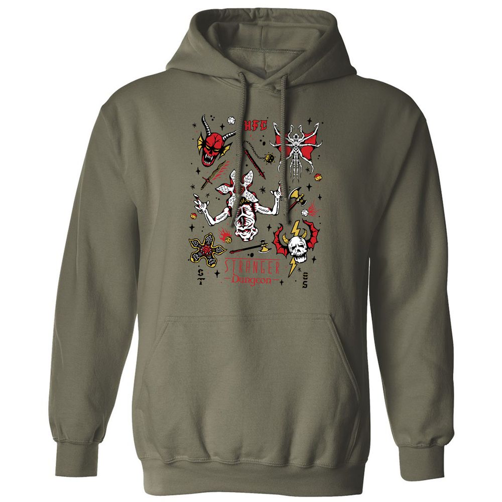 STRANGER DUNGEON Classic Unisex Hoodie - Military Green - 4