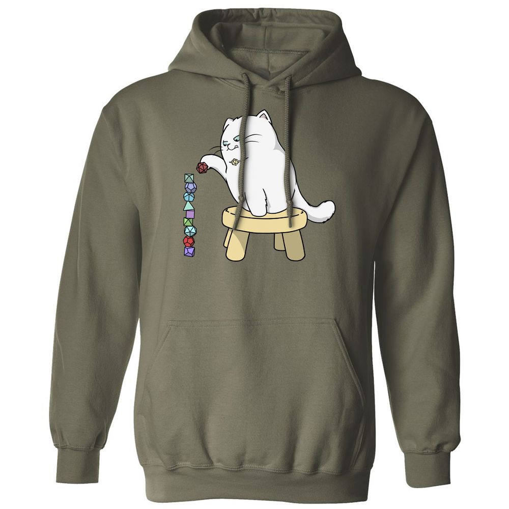 Cat Stacking Dice Classic Unisex Hoodie - Military Green - 4