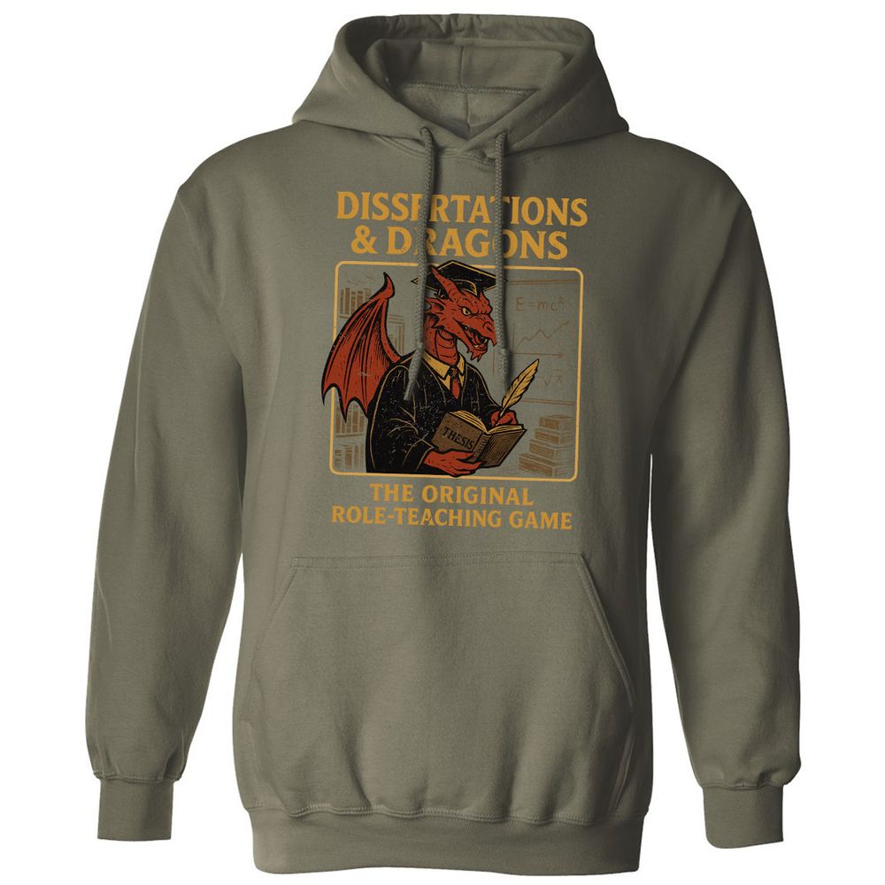 Disserations & Dragons Classic Unisex Hoodie - Military Green - 4