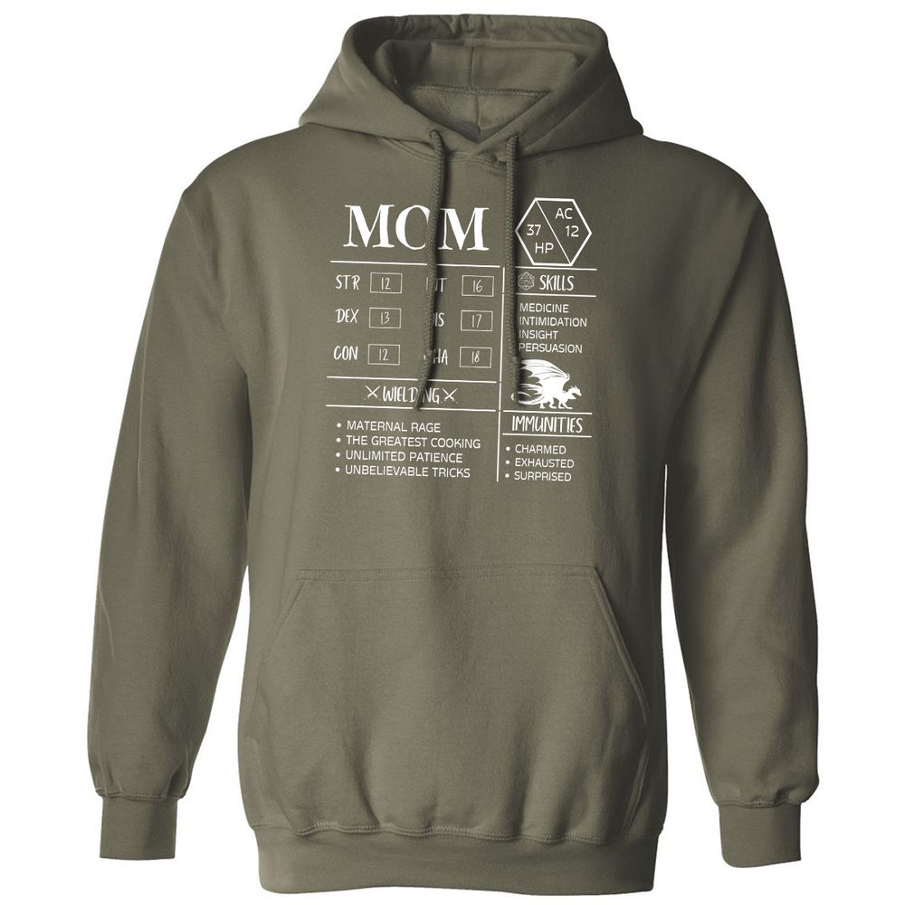 Mom Stats 2 Classic Unisex Hoodie - Military Green - 4