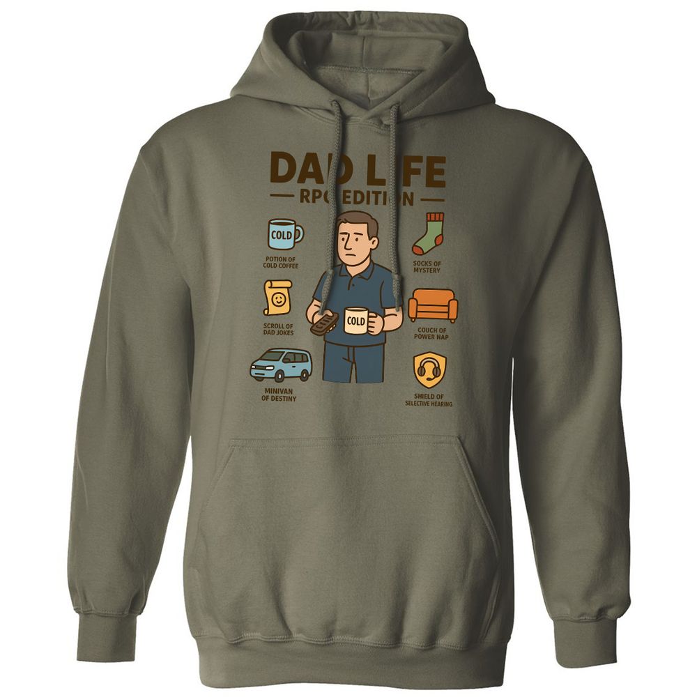 Dad Life RPG Edition Classic Unisex Hoodie - Military Green - 4