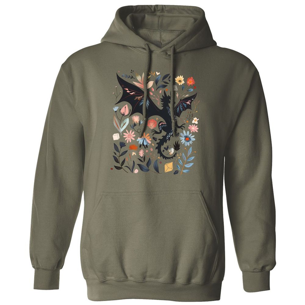 Floral DnD Dragon - Military Green - 4