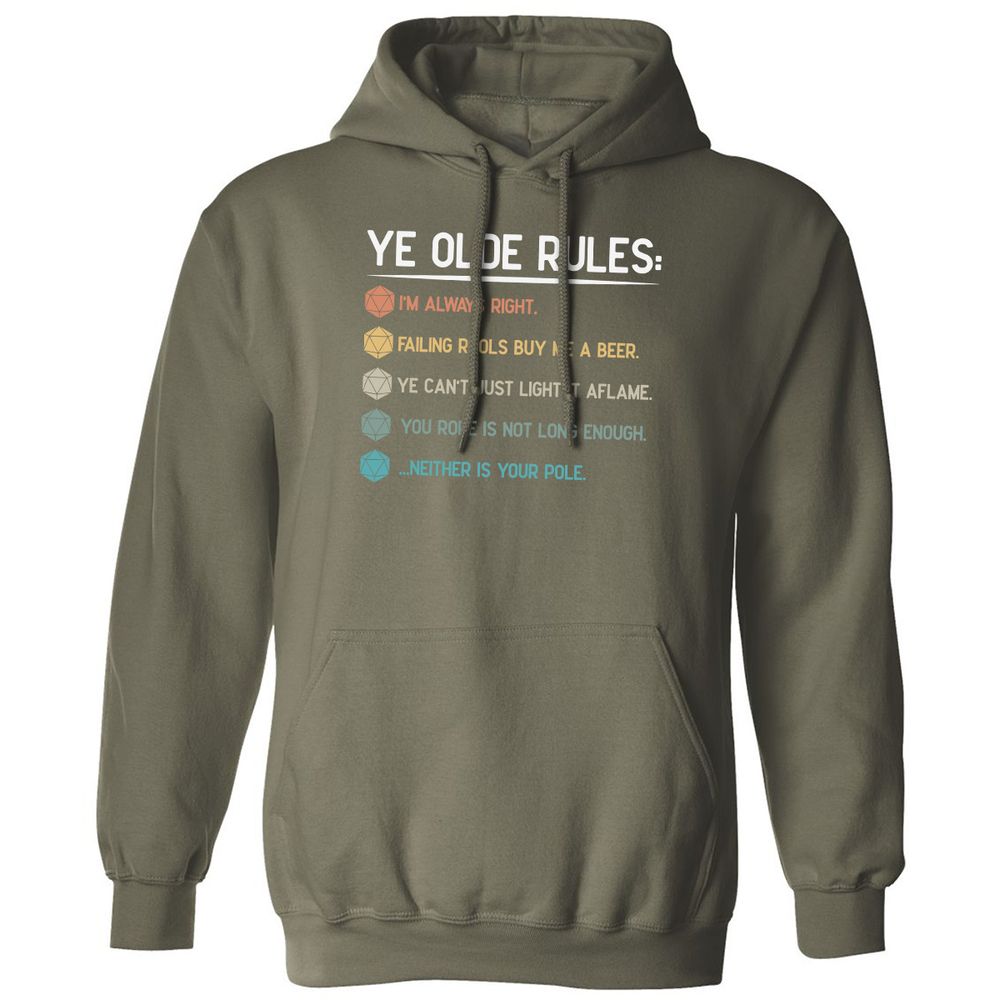 Dungeon Master Rules – Ye Olde RPG Classic Unisex Hoodie - Military Green - 4