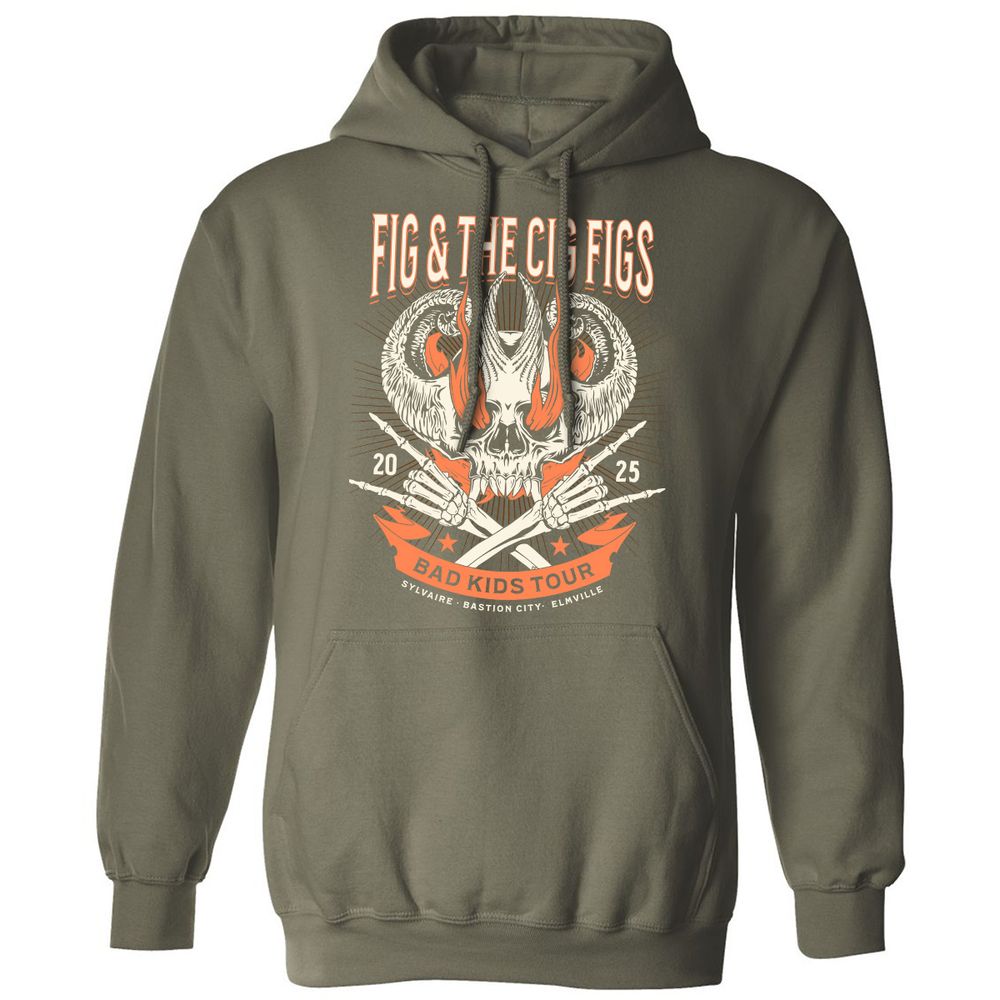 Fig and the Cig Figs, Dimension 20 Classic Unisex Hoodie - Military Green - 4
