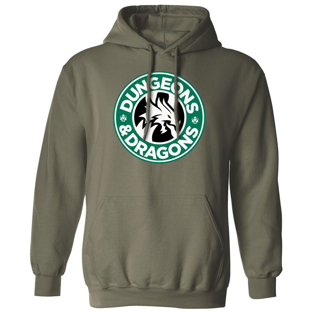 D&D Coffee Classic Unisex Hoodie - Military Green - 4