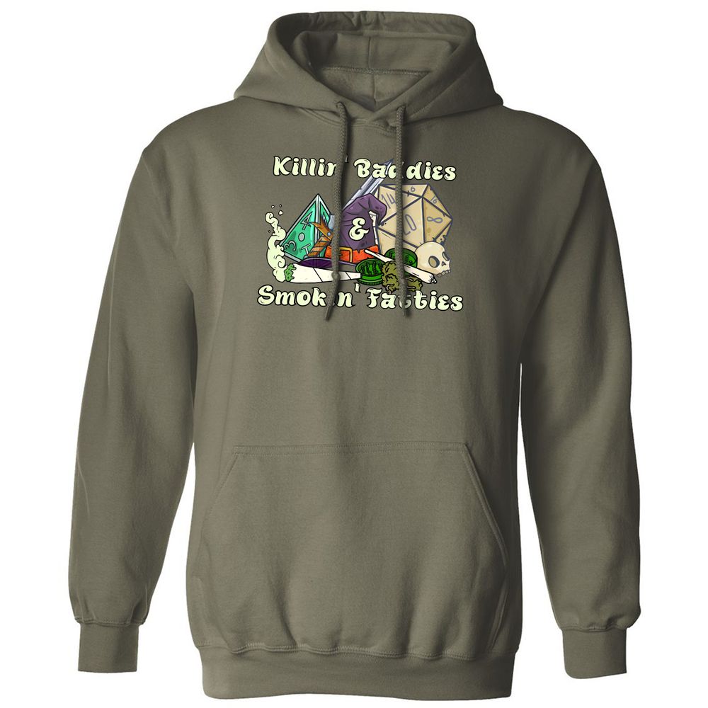 Killin' Baddies Smokin' Fatties Classic Unisex Hoodie - Military Green - 4