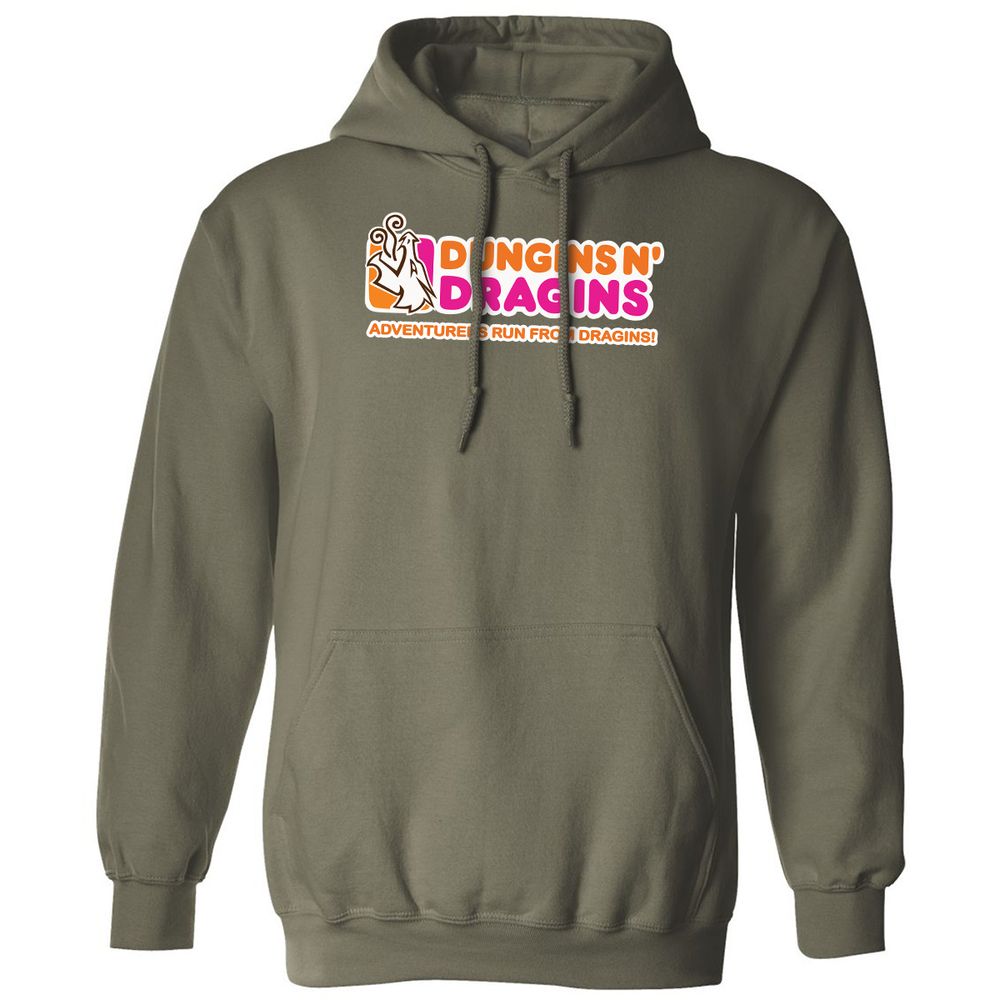 Dungins & Dragins Classic Unisex Hoodie - Military Green - 4