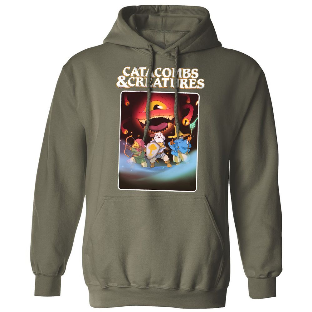 Catacombs & Creatures Classic Unisex Hoodie - Military Green - 4