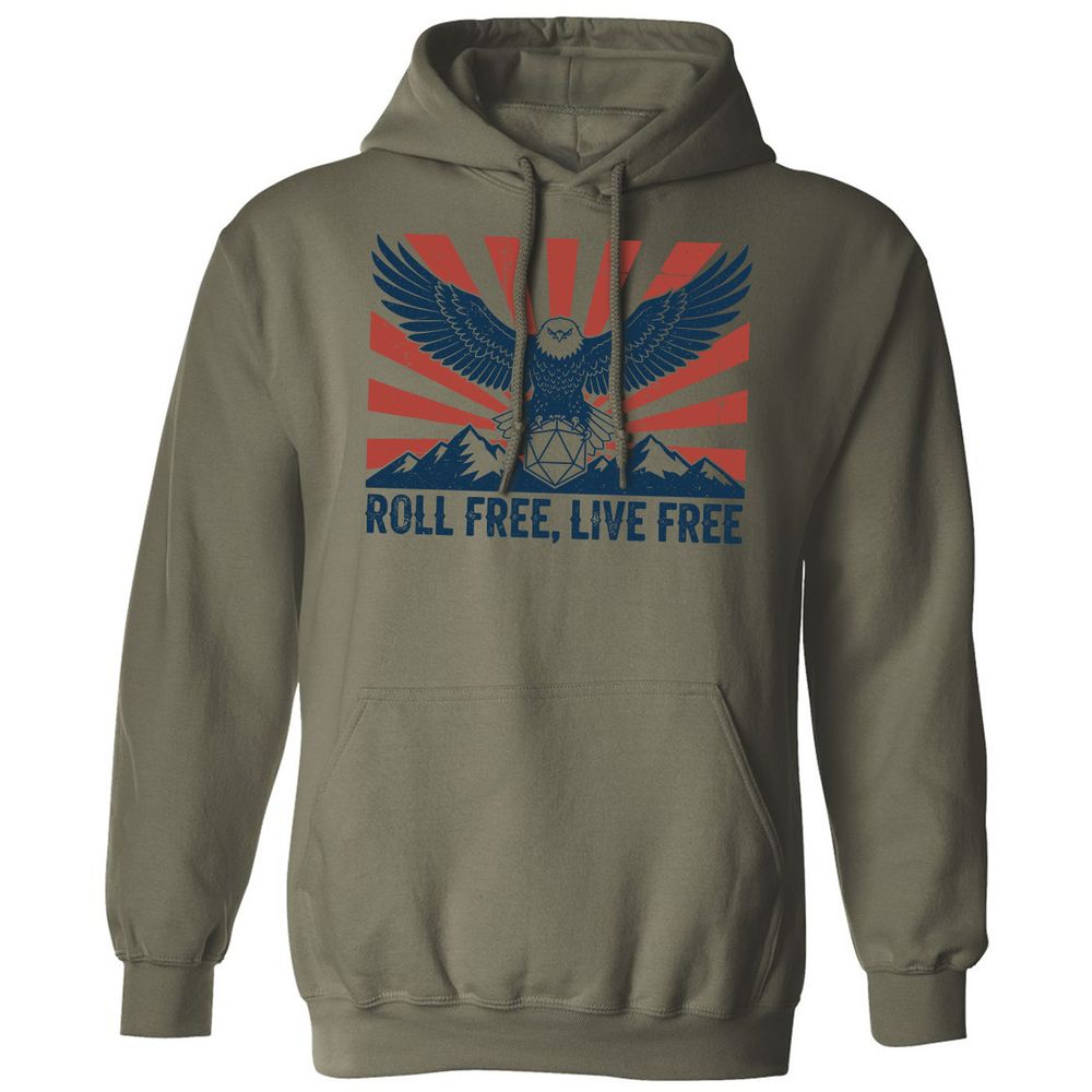 Roll Free, Live Free Classic Unisex Hoodie - Military Green - 4