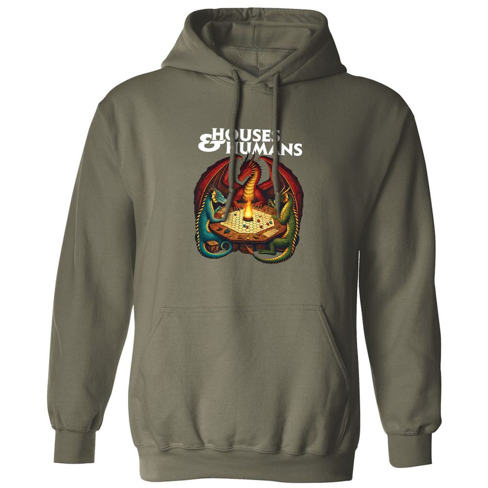 Houses & Humans Classic Unisex Hoodie - Military Green - 4
