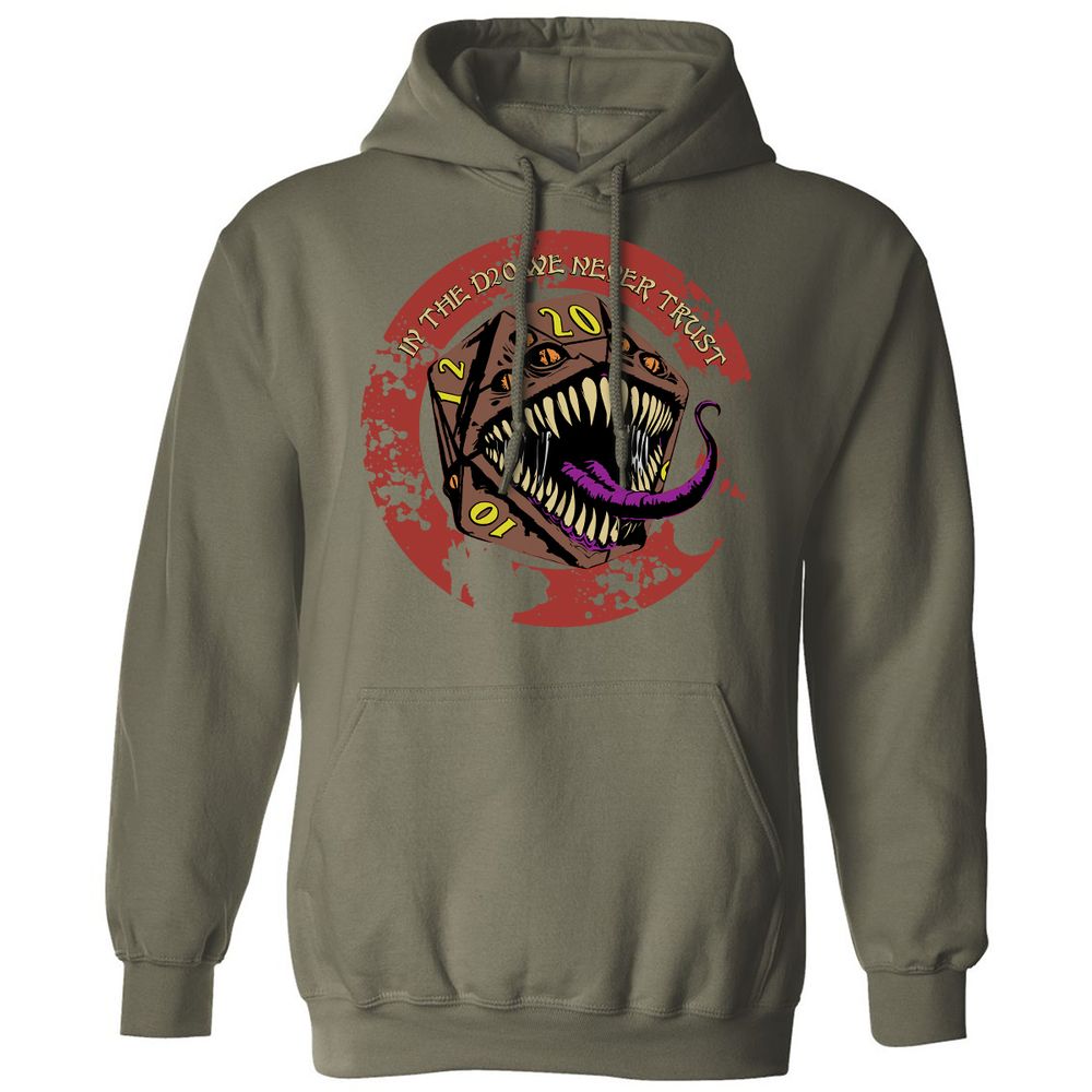 In The D20 We Never Trust Classic Unisex Hoodie - Military Green - 4