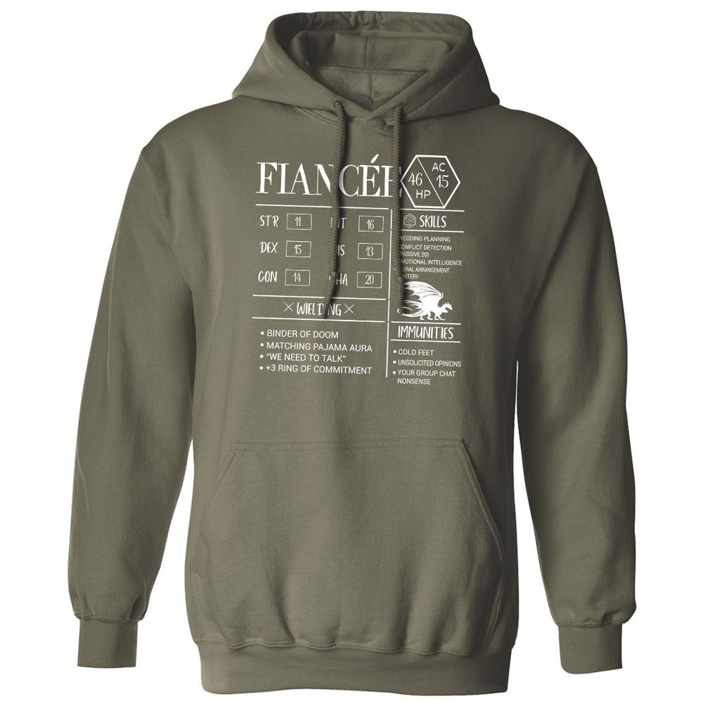 Fiancee Stats Classic Unisex Hoodie - Military Green - 4