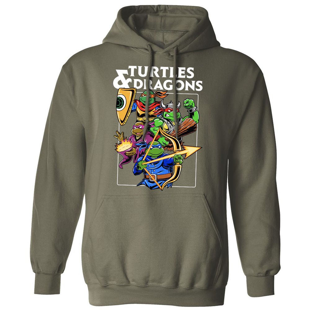 Turtles & Dragons Classic Unisex Hoodie - Military Green - 4