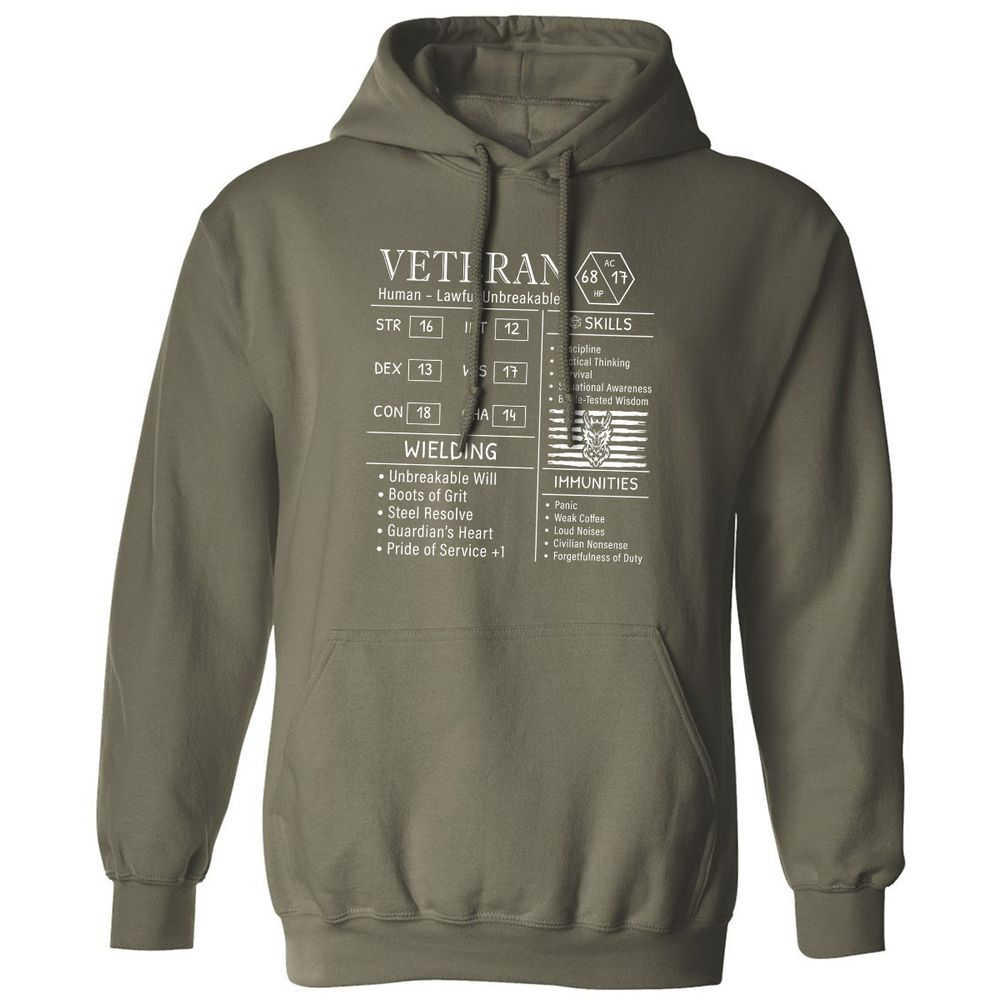 2710 veteran stats new Classic Unisex Hoodie - Military Green - 4