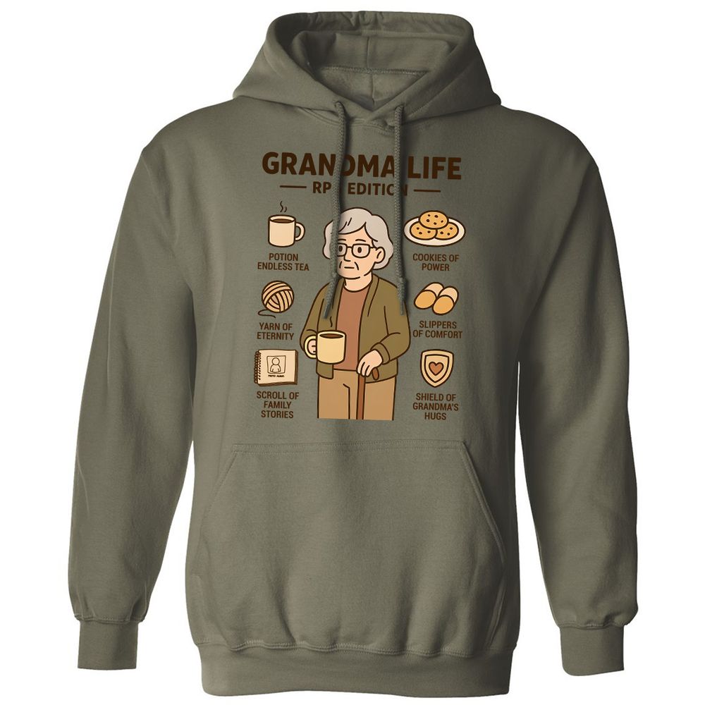 Grandma Life RPG Edition Classic Unisex Hoodie - Military Green - 4