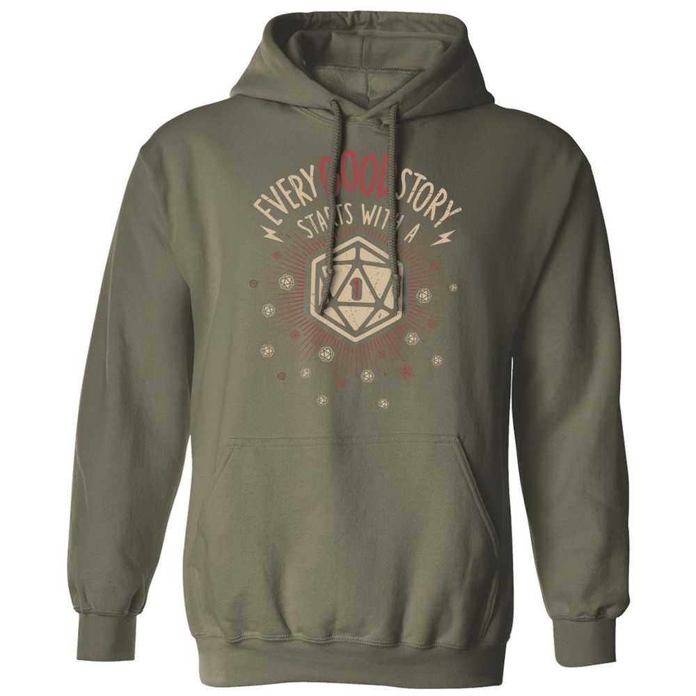 Good Story Starts With A 1 Classic Unisex Hoodie - Military Green - 4