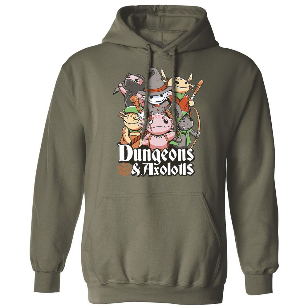 Dungeons And Axolotls Classic Unisex Hoodie - Military Green - 4