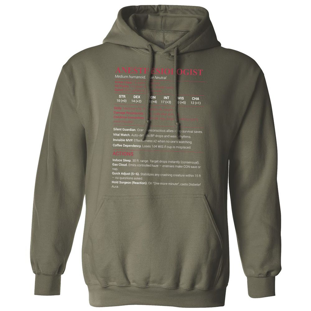 Anesthesiologist Stats Classic Unisex Hoodie - Military Green - 4