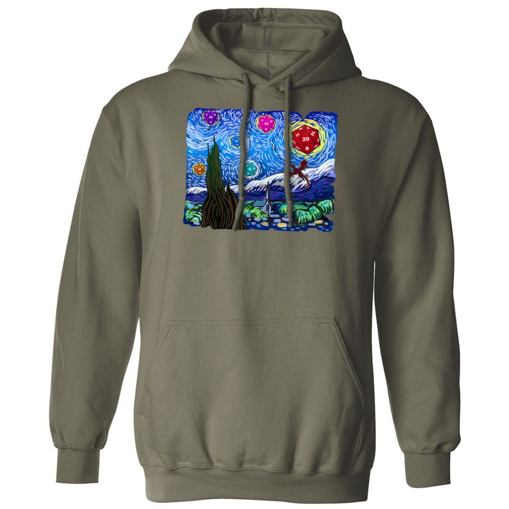 Dragon Starry Night Classic Unisex Hoodie - Military Green - 4
