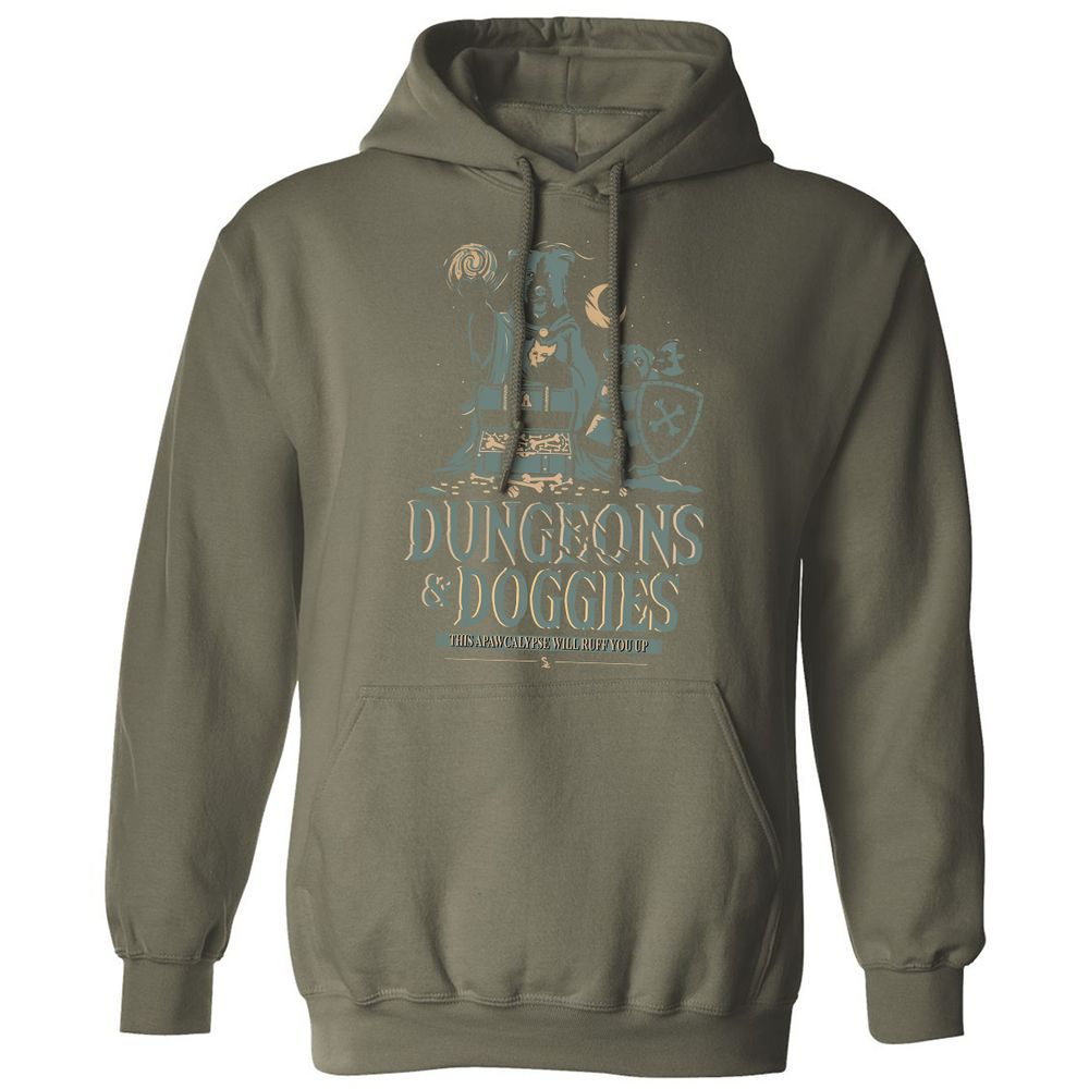 Dungeons & Doggies Classic Unisex Hoodie - Military Green - 4