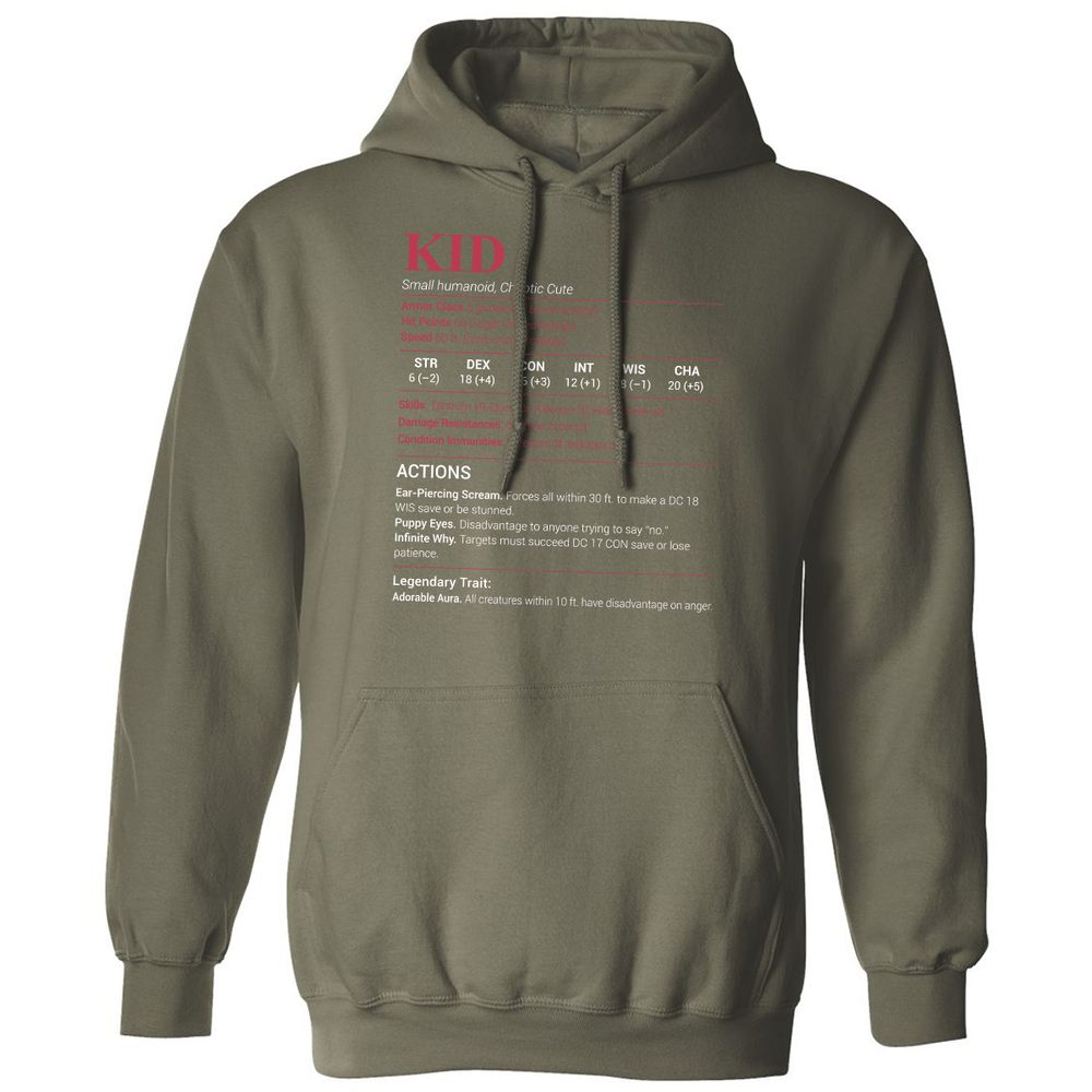 Kid Stats Classic Unisex Hoodie - Military Green - 4