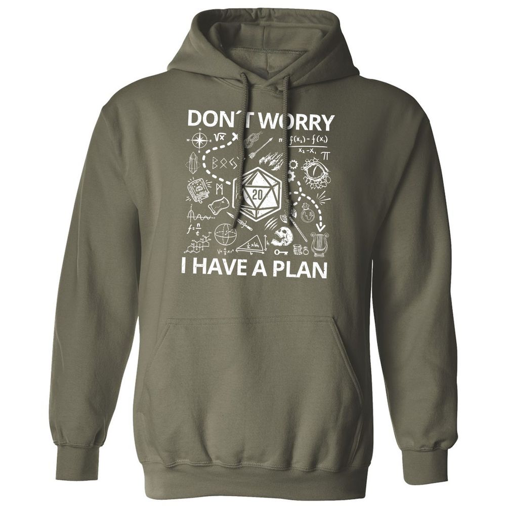 Don't Worry I Have A Plan Classic Unisex Hoodie - Military Green - 4