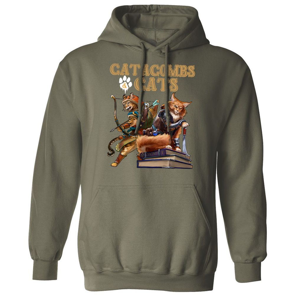 Catacombs & Cats Classic Unisex Hoodie - Military Green - 4